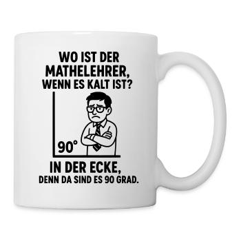 Blague de maths du professeur de coin à 90 degrés - Mug blanc - blanc - Droite