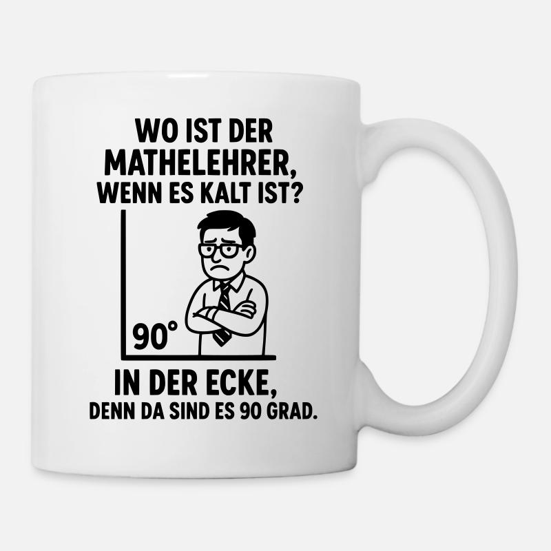 Blague de maths du professeur de coin à 90 degrés - Mug blanc - blanc