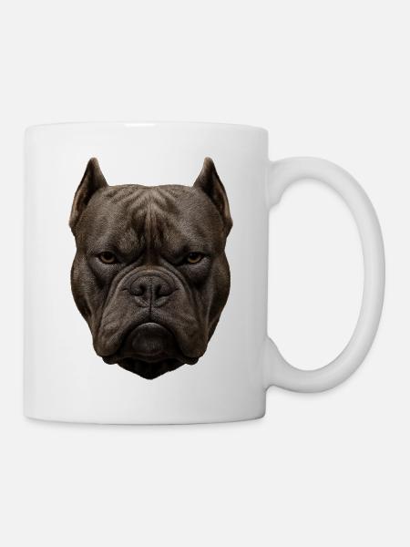 Kraftvoller Bulldoggenkopf - Tasse - Weiß