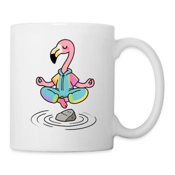 Flamingo Zen in meditation position - Mug - white - Right