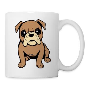 Bulldogge Hunde T-shirt Hundeshirt Geschenk  - Tasse - Weiß - Rechts