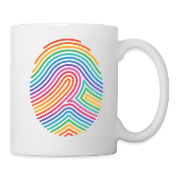 Regenbogen Fingerabdruck Muster - Tasse - Weiß - Rechts