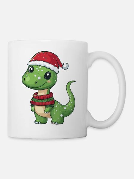 Dinosaurier brontosaurus Weihnachten Xmas - Tasse - Weiß