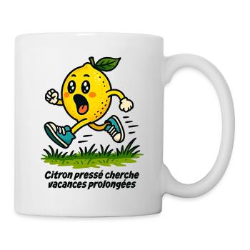 Citron pressé cherche vacances prolongées - Mug blanc - blanc - Droite