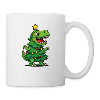 Tree Rex – Lustiges Dino Weihnachten - Tasse - Weiß - Rechts