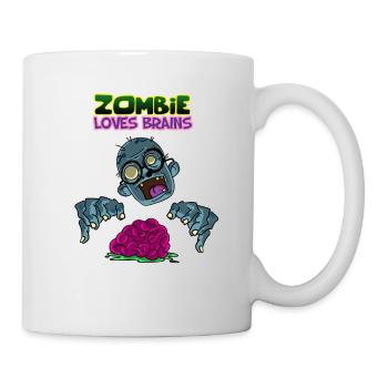 Dessin d’horreur de dessin animé D’un professeur drôle d’Amour du Cerveau - Mug blanc - blanc - Droite