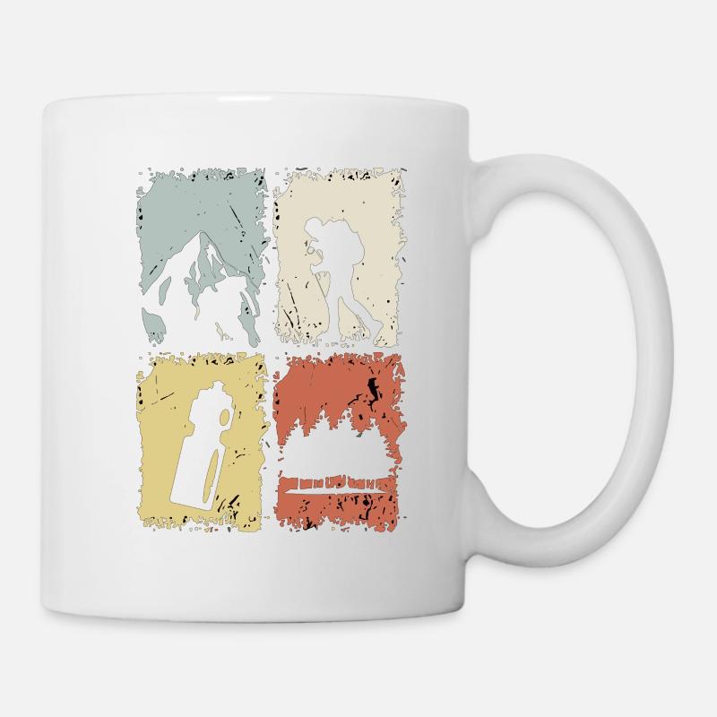 Vier Panel Silhouette Grunge - Tasse - Weiß