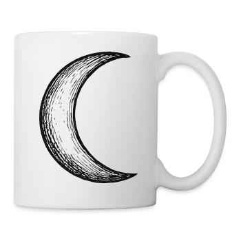Handgezeichnete Mondsichel Skizze - Tasse - Weiß - Rechts
