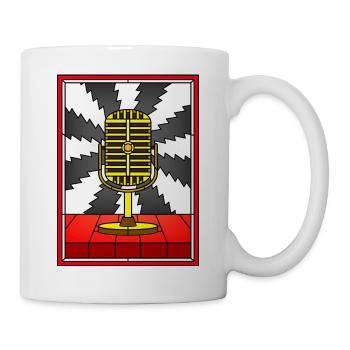 Vintage-Mikrofon-Buntglas-Design - Tasse - Weiß - Rechts