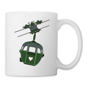 Green Cable Car Heart Motif - Mug - white - Right