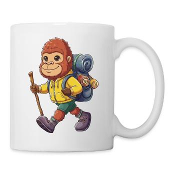 Süßer Bigfoot-Wander-Camping-Abenteuer-Rucksacktourist. - Tasse - Weiß - Rechts