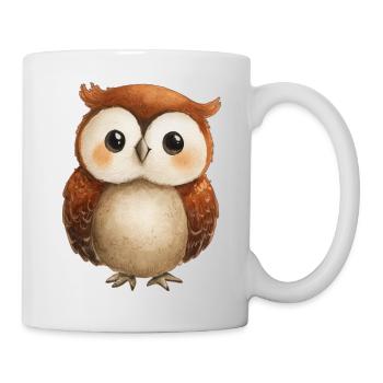 Cute Owl Drawing – Adorable Child Illustration - Mug - white - Right