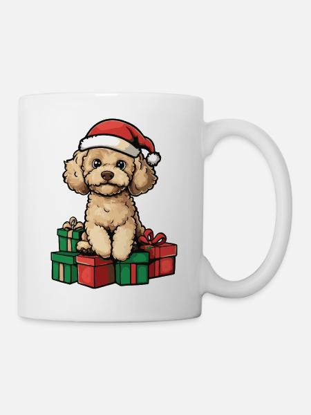 Pudel Hund Weihnachten Geschenke - Tasse - Weiß