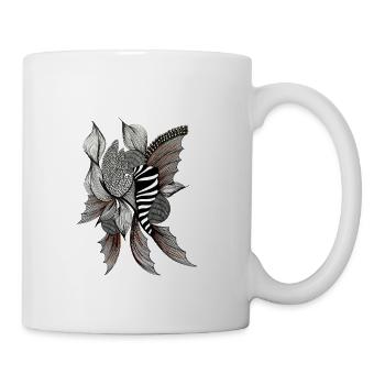 Zebra Flower Illustration in Black and White - Mug - white - Right