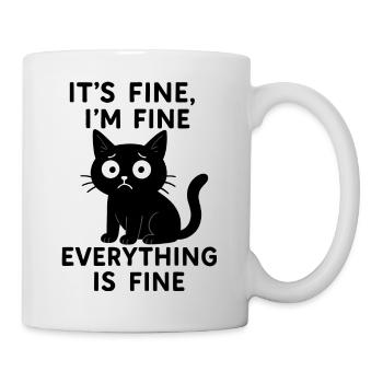 Cat Memes Everything Is Okay Funny Cat - Mug - white - Right