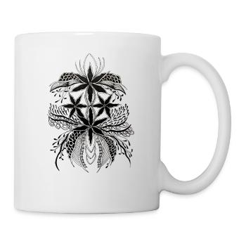 Ornement de mandala floral - Mug blanc - blanc - Droite