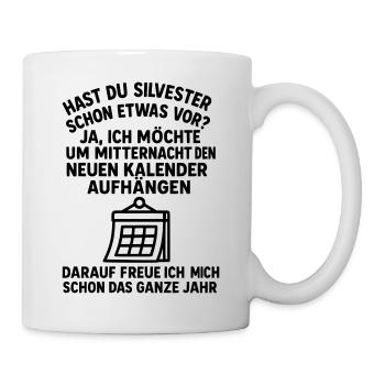 silvester kalender witz - Tasse - Weiß - Rechts
