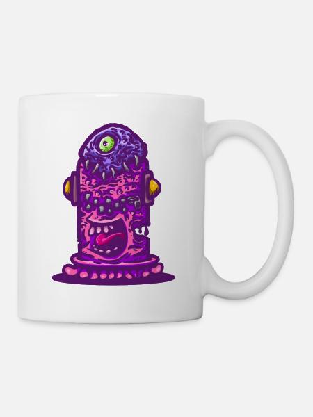 Violettes psychedelisches Monster - Tasse - Weiß