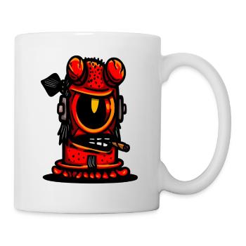 Caricature du Diable Rouge - Mug blanc - blanc - Droite
