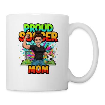 Stolze Fußballmama Power Fußball Frauen - Tasse - Weiß - Rechts