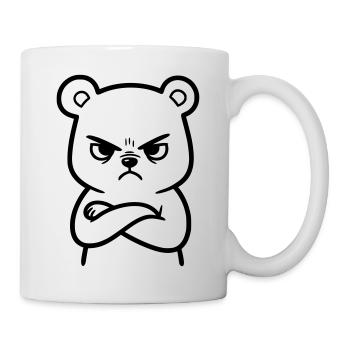 Illustration de bande dessinée d’un ours en colère - Mug blanc - blanc - Droite
