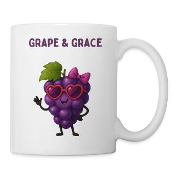 Grape  Grace - Traube mit Herzbrille  - Tasse - Weiß - Rechts