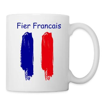 Fier Français tri-bleu blanc rouge - Mug blanc - blanc - Droite