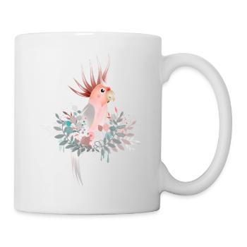 Delicate cockatoo in soft pastel shades - Mug - white - Right