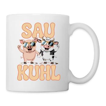 Sau Kuhl Funny animal friends with sunglasses - Mug - white - Right