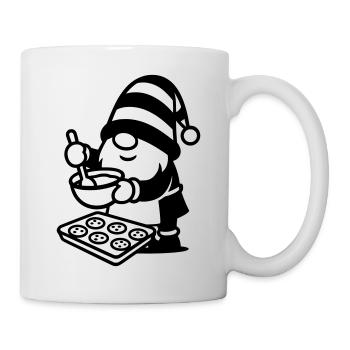 wichtel zwerg backen kekse plätzchen  - Tasse - Weiß - Rechts