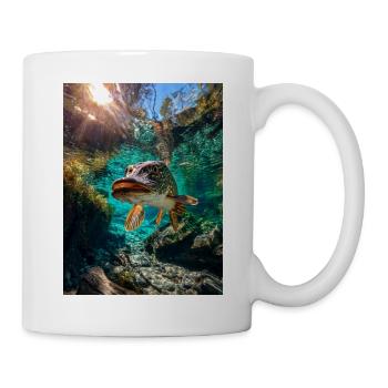 Pike in clear water - Mug - white - Right