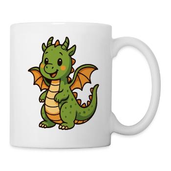 Kleiner Drachen im Comicstil - Tasse - Weiß - Rechts