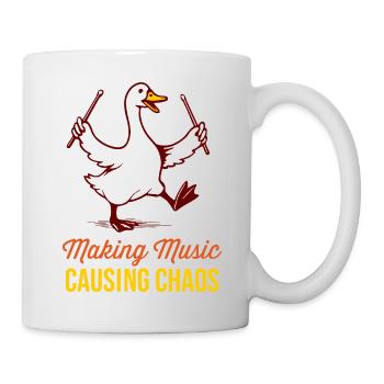 Funny Drummer Goose: Musikalisches Chaos - Tasse - Weiß - Rechts
