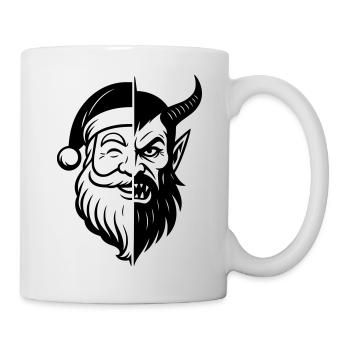 Weihnachtsmann und Weihnachtsmann Peitscher - Tasse - Weiß - Rechts