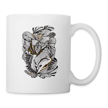 Noir Blattwerk Gold Akzent - Tasse - Weiß - Rechts