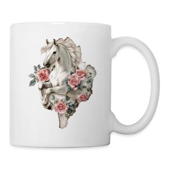 Roses vintage de chevaux - Mug blanc - blanc - Droite