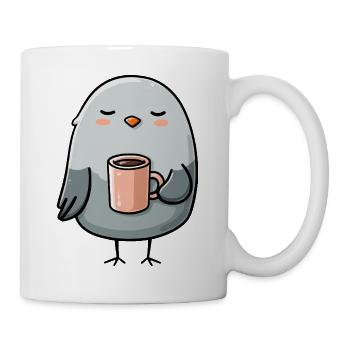 Cozy Pigeon with Coffee Mug - Mug - white - Right
