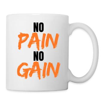 No Pain No Gain – Gym Motivation - Tasse - Weiß - Rechts