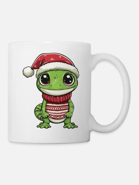 Echse Weihnachten Xmas - Tasse - Weiß