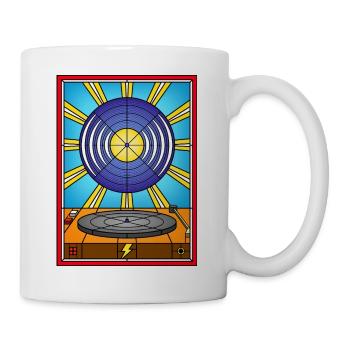 Stained Glass Vinyl Album and Turntable - Mug - white - Right