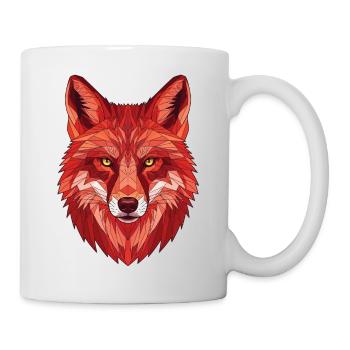 Polygonaler Fuchs Kopf - Tasse - Weiß - Rechts