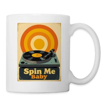 Disque vinyle rétro avec une chaleur vibrante - Mug blanc - blanc - Droite