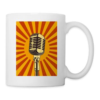 Klassisches Retro-Mikrofon, das mit Soul leuchtet - Tasse - Weiß - Rechts