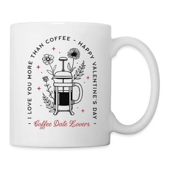 Citations romantiques drôles de café pour la Saint-Valentin rétro - Mug blanc - blanc - Droite