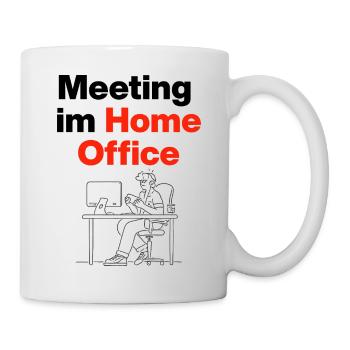 Meeting in the home office – laptop life, mobile phone, chill - Mug - white - Right