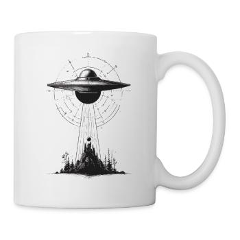 UAP-Landung über Wald - Tasse - Weiß - Rechts