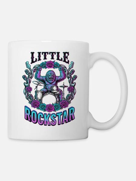Little Rockmusiker Gorilla - Tasse - Weiß