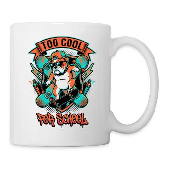 Too Cool Bulldog Skater - Mug - white - Right