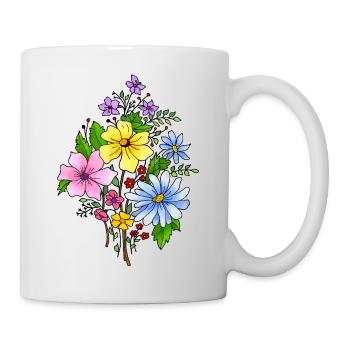 Blumen - Tasse - Weiß - Rechts