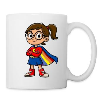 Kleine Superheldin mit Brille - Tasse - Weiß - Rechts